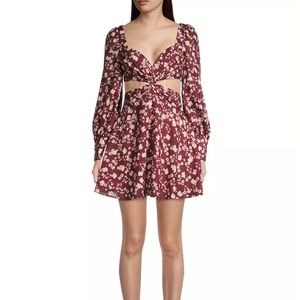 Bardot cut out floral dress